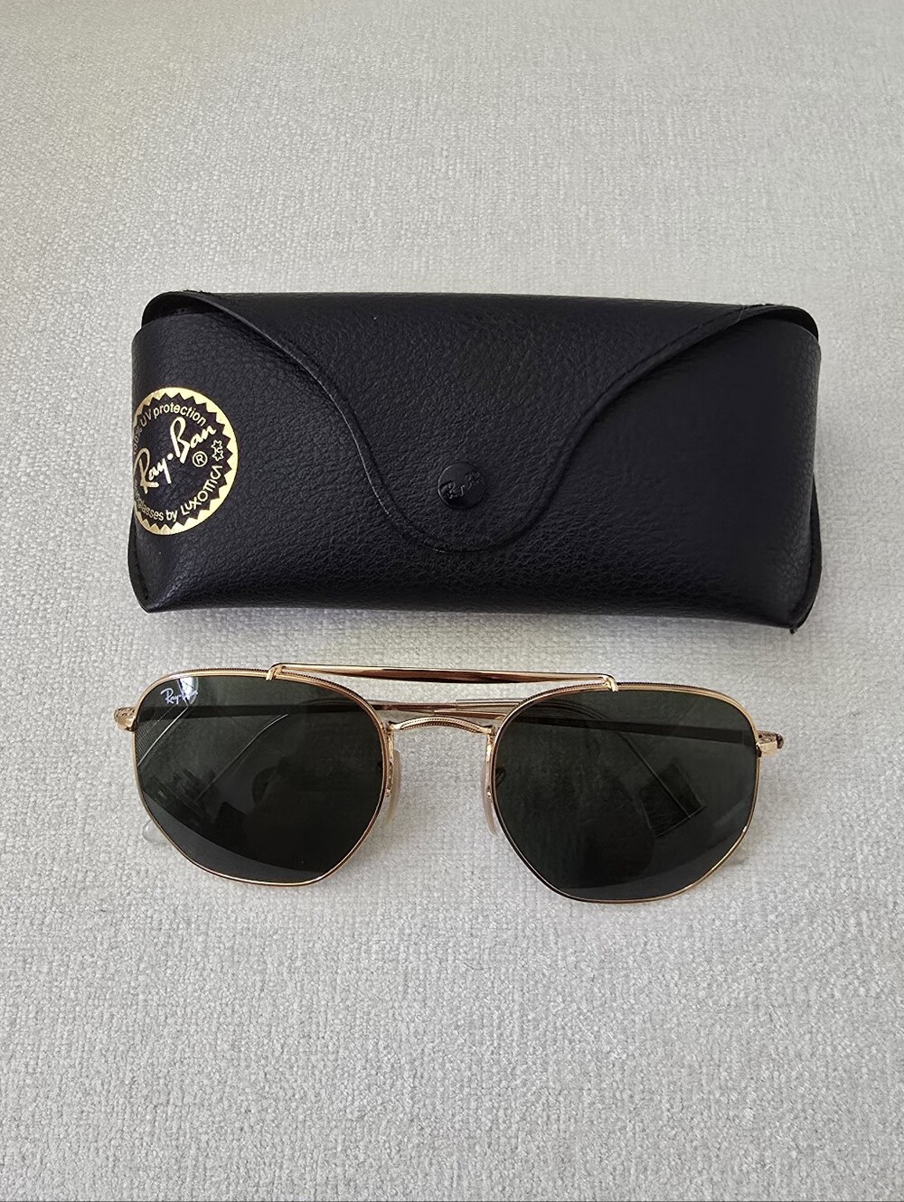 NWOT Ray Ban The Marshal RB 3648 Gold Frame 54mm Sunglasses with case